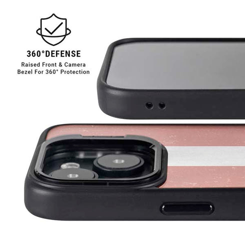 Latvia Flag Distressed iPhone 15 Plus Kickstand Case